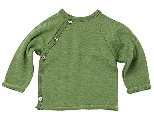 Reiff Schlüttli Wickelpullover Jacke Uni Wolle/Seide (grün, 86/92) von Reiff