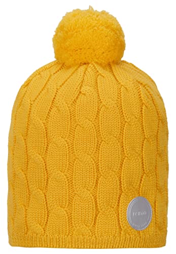 Reima Beanie Nyksund Orange Yellow - Bommelmütze - Wintermütze - Kindermütze - Unisex - nordisch - Mütze für Kinder (52-54) von Reima