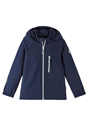 Reima Vantti Softshelljacke für Mädchen und Jungen, mit wärmendem Fleece und aus elastischen, strapazierfähigen Materialien Navy 128 von Reima