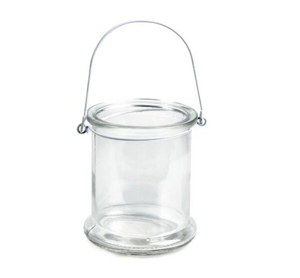 ReineNatur Windlicht – Teelichthalter – Laterne aus Glas mit Metallbügel von ReineNatur