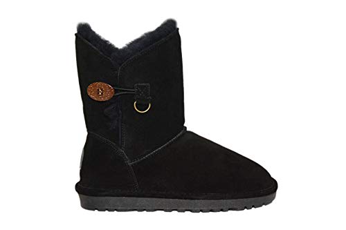 Reissner Lammfelle Engel Lammfell Boots LARA Halbschaft Winter Schlupfstiefel schwarz, Größe 35 von Reissner Lammfelle