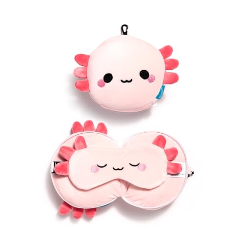 Relaxeazzz Adoramals Maddie der Axolotl Reisekissen & Schlafmaske Relaxeazzz Adoramals Maddie der Axolotl Reisekissen & Schlafmaske von Relaxeazzz