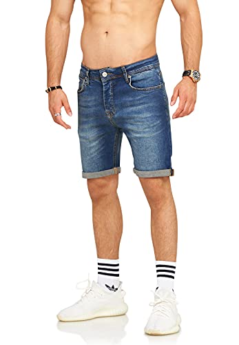 Rello & Reese Herren Shorts Jeansshorts Jeans Kurze Hose JN-1920 [W32, Tint Blue] von Rello & Reese