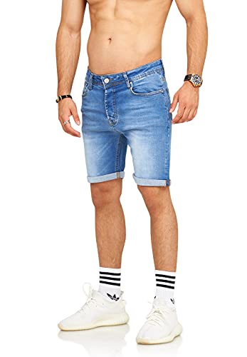 Rello & Reese Herren Shorts Jeansshorts Jeans Kurze Hose JN-1920 [W34, Blau] von Rello & Reese