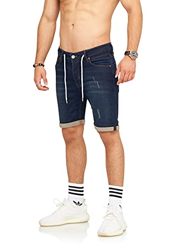 Rello & Reese Herren Shorts Jeansshorts Jeans Kurze Hose JN-1931 [W31, Dunkelblau] von Rello & Reese