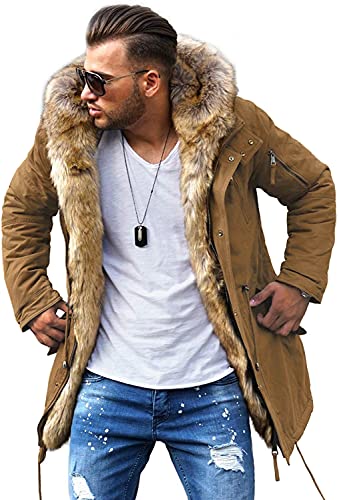 Rello & Reese Winter Parka mit Fell-Imitat Jacke Mantel MJ-7250 Braun, XXL von Rello & Reese