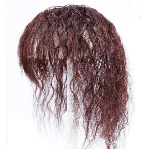 14-Zoll-Maisdauerwelle für lockiges Haar, natürliches, flauschiges Echthaar, 12 x 12, einteilig, drei Clips mit Haaraufsätzen für Damen (Dunkelbraun,Mechanismus) von Remanbo