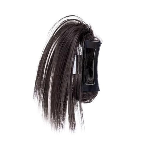 30 cm/12 Zoll Haarknoten-Pferdeschwanz-Haarverlängerung, flauschige Krallen-Clip-in-Synthetik-Pferdeschwänze für Frauen (Braun schwarz) von Remanbo