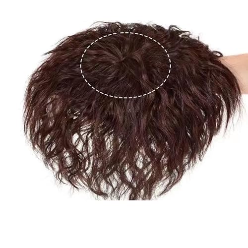 Flauschige synthetische kurze Locken für Frauen, fügen Sie Volumen hinzu, decken Sie weißes Haar gegen Haarausfall ab, drei Clips (Hellbraun,drei Clips) von Remanbo