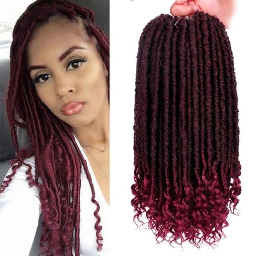 Goddess Faux Locs synthetische Dreadbraids Hakengeflecht für Haarverlängerungen für Frauen (Dunkelbraun,16 Zoll) von Remanbo