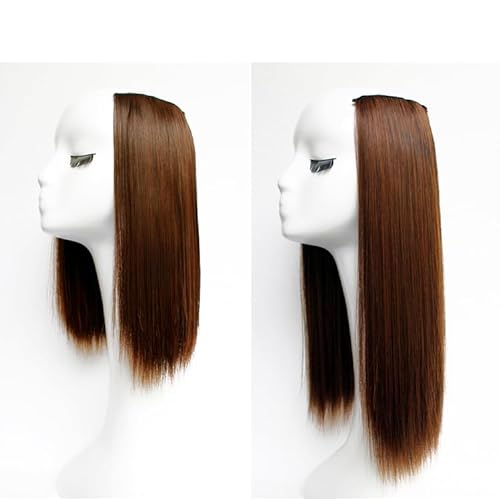 Langes seitliches Haarpolster, natürlich, für Damen-Haarverlängerung (Hellbraun,12 Zoll) von Remanbo