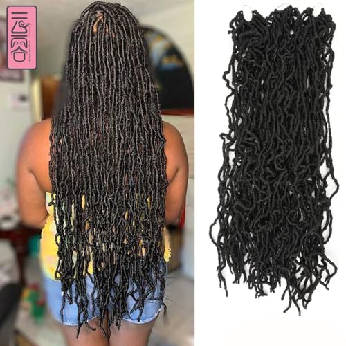 Locs Hair Dreadlock-Zöpfe für Damen, synthetischer Pferdeschwanz für Haarverlängerungen (Braun schwarz,18 Zoll) von Remanbo