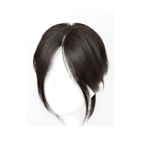 Maschinell hergestellter acht Pony für Frauen mit schütterem Haar, drei Clips, Clip-in-Haaraufsatz, Haarteil, gerade, mit Pony (Dunkelbraun,10 Zoll) von Remanbo