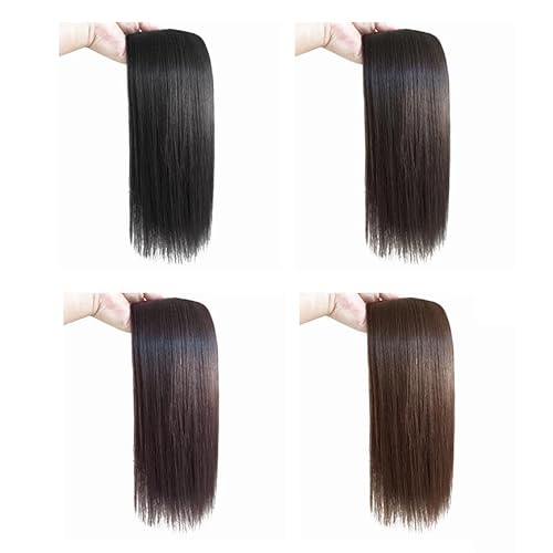 Volumen lang gerade für Haarverlängerungen für Frauen, einteiliges, flauschiges Haarpolster (Dunkelbraun,30 cm/12 Zoll) von Remanbo