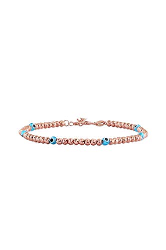 Remi Bijou 925 Silber Armband - Armkette mit Anhänger 'Nazar Boncuk' Türkisches Auge Evil Eye (Rosegold) von Remi Bijou