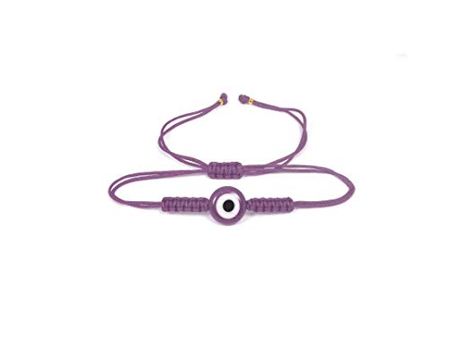 Remi Bijou Armband Evil Eye Nazar Boncuk Türkisches Auge - aus Stoff, verstellbare Länge (lila) von Remi Bijou