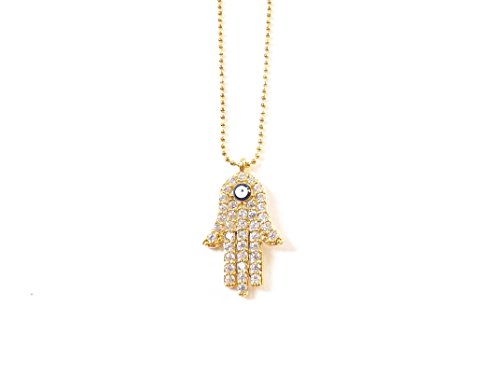 Remi Bijou Halskette - Fatimas Hand Hamsa Buddha Hand - Auge Nazar Boncuk – Gold Farbe von Remi Bijou