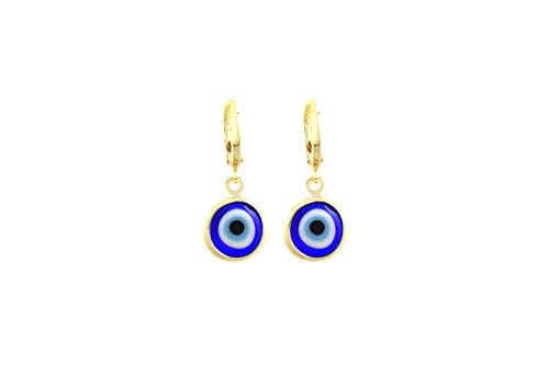 Remi Bijou Ohrringe Rund Türkisches Auge Nazar Boncuk Evil Eye (Gold) von Remi Bijou