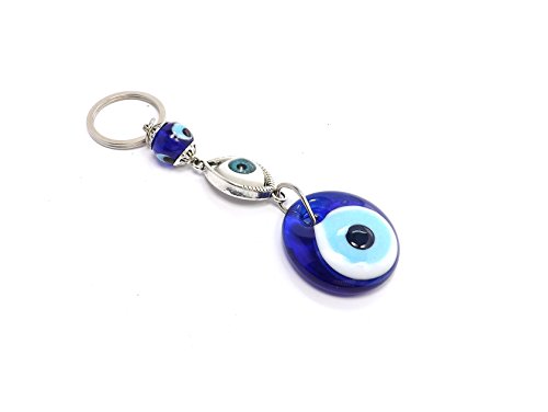 Remi Bijou Schlüsselanhänger - Böser Blick Nazar Boncuk Evil Eye - Glücksbringer - Silber blau von Remi Bijou