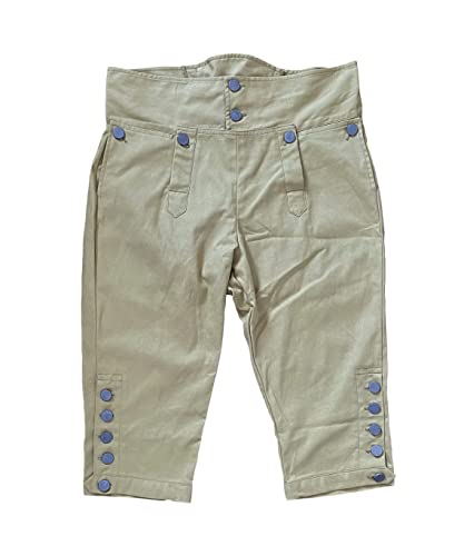 Herren Kolonial Kniehose aus dem 18. Jahrhundert, Herbst vorne, Khaki, Groß von ReminisceBoutique