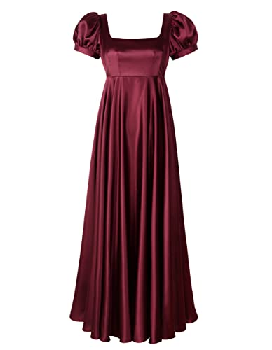 ReminisceBoutique Regency Kleider für Damen Bridgerton Kleid Jane Austen Ballkleid Empire-Taille, Burgunder, 42 von Reminisce Boutique