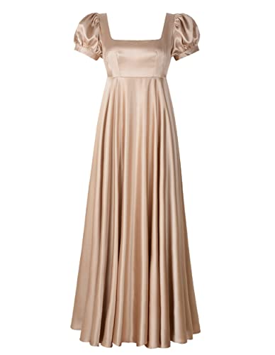 ReminisceBoutique Regency Kleider für Damen Bridgerton Kleid Jane Austen Ballkleid Empire-Taille, Champagner, 44 von Reminisce Boutique