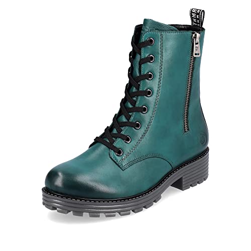 Remonte Damen Biker Boots D0W71, Frauen Stiefeletten,lose Einlage,winterstiefeletten,gefüttert,boots,stiefel,bootee,booties,blau,40 EU / 6.5 UK von Remonte