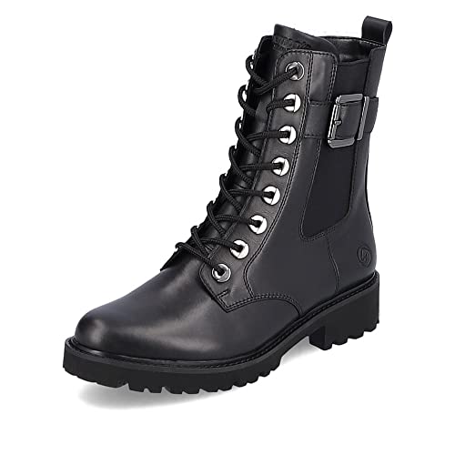 Remonte Damen Biker Boots D8668, Frauen Stiefeletten,lose Einlage,uebergangsstiefel,flach,boots,stiefel,bootee,booties,schwarz,39 EU / 6 UK von Remonte