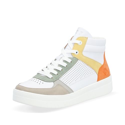 Remonte Damen D0J70 Sneaker, Cliff/Weiss/Vapor/Peppermint/Sun/Orange/Weiss / 81, 37 EU von Remonte