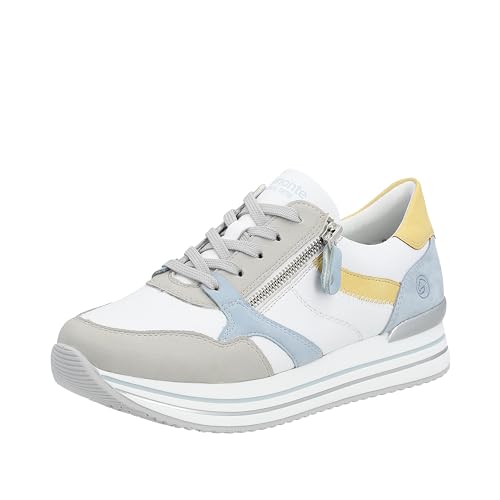 Remonte Damen D1323 Sneaker, Vapor/Weiss/Aqua/Sun/Ciel / 81, 43 EU von Remonte