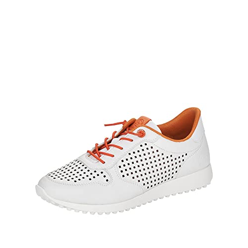 Remonte Damen D3103 Sneaker, Weiss/Weiss/orange / 80, 38 EU von Remonte