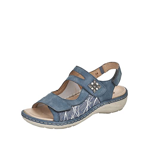 Remonte Damen D7647 Sandale, Adria/lightblue/hellgrau-Bianco / 16, 36 EU von Remonte