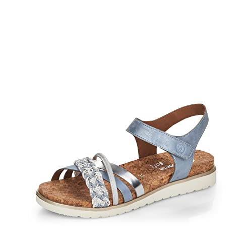 Remonte Damen Klassische Sandalen D4064, Frauen Sandalen,Strandschuhe,Sandaletten,bequem,Sommerschuhe,Freizeitschuhe,offene,blau Kombi,37 EU / 4 UK von Remonte