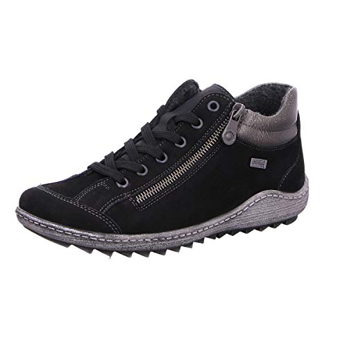 Remonte Damen R1483 Sneaker, Schwarz (Schwarz/Altsilber/Schwarz 02) von Remonte