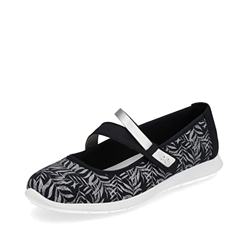 Remonte Damen Riemchenballerinas R7109, Frauen Flats,lose Einlage,Ausgehschuhe,Abendschuhe,Slip-ons,spangenballerinas,Schule,blau Kombi,39 EU / 6 UK von Remonte