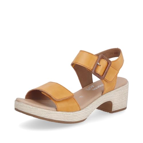 Remonte Damen Riemchensandalen D0N52, Frauen Sandalen,Freizeitschuhe,offene Schuhe,Strandschuhe,Sandaletten,Sommersandalen,Absatz,orange (38),43 EU von Remonte