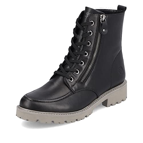 Remonte Damen Schnürstiefeletten D8667, Frauen Stiefeletten,lose Einlage,booties,halbstiefel,kurzstiefel,uebergangsschuhe,schwarz,37 EU / 4 UK von Remonte