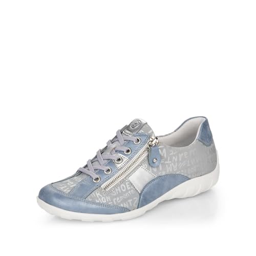 Remonte Damen Low-Top Sneaker R3403, Frauen Halbschuhe,lose Einlage,Laufschuhe,schnürschuhe,schnürer,straßenschuhe,Sportschuhe,blau Kombi (14),43 EU von Remonte