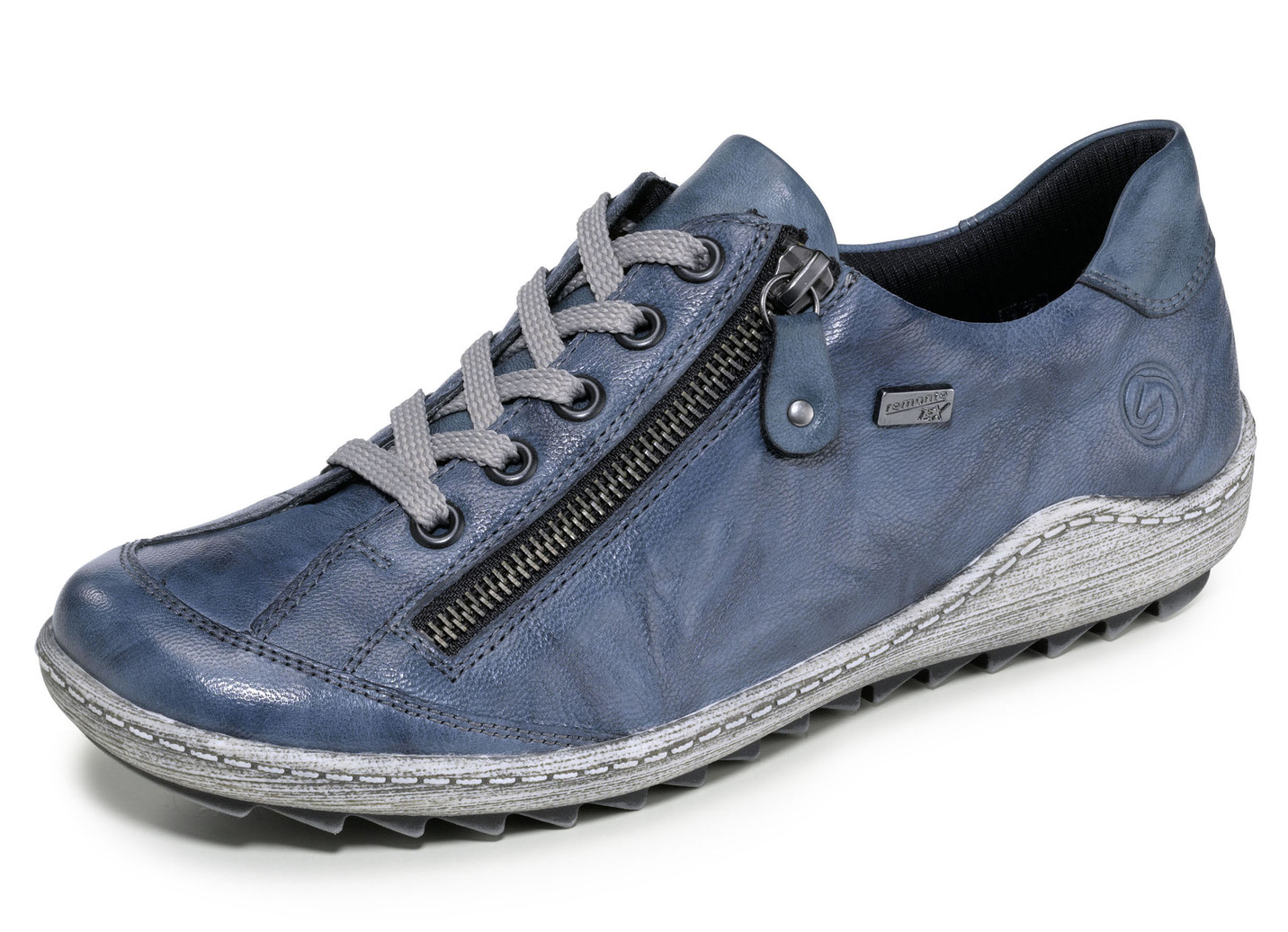 Remonte Schnür-Sneaker mit Knitter-Struktur, Blau, Größe 36 von Remonte