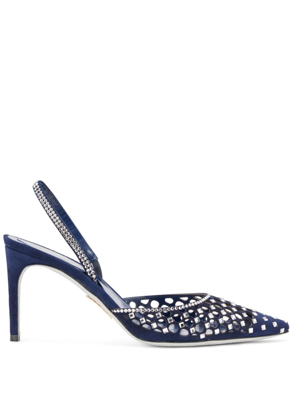 René Caovilla Carrie Slingback-Pumps aus Wildleder - Blau von René Caovilla