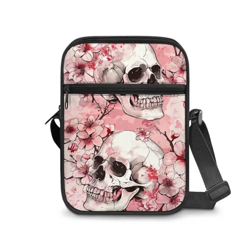 Renewold Umhängetasche, Kuriertasche, Handytasche, Handtasche, Schultertasche für Damen, Herren, Kinder, Jungen, Mädchen, Pink Totenkopf Renewold Umhängetasche, Kuriertasche, Handytasche, Handtasche, Schultertasche für Damen, Herren, Kinder, Jungen, Mädchen, Pink Totenkopf von Renewold