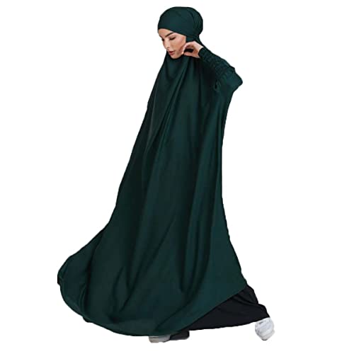 Renholin Frauen Muslimisches Kleid EIN Stück Gebetskleid für Frauen Abaya Islamischer Naher Osten Dubai Türkei Maxi Abaya Kaftan mit Hijab Kleid Volle Abdeckung Kleid von Renholin