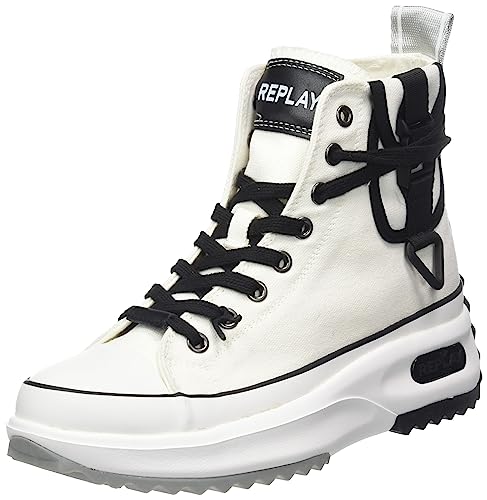 Replay Damen Aqua Pocket Sneaker, 062 White Black, 40 EU von Replay