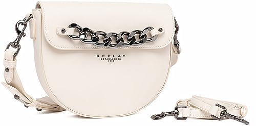 Replay Damen Handtasche Klein aus Kunstleder, Dirty White 002 (Elfenbein), Onesize von Replay