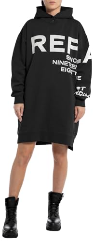 Replay Damen Hoodie Kleid mit Kapuze, Black 098 (Schwarz), XXS von Replay