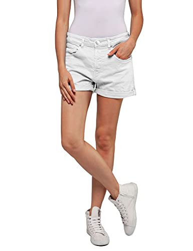 Replay Damen Jeans Shorts Anyta Baggy-Fit, Optical White 001 (Weiß), 27W von Replay