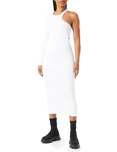 Replay Damen Kleid Langarm Asymmetrisch, White 001 (Weiß), L von Replay