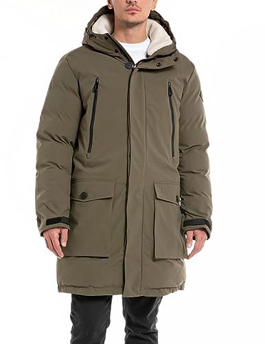 Replay Herren Jacke Parka mit Kapuze, Dark Olive... 928 (Grün), XXL von Replay