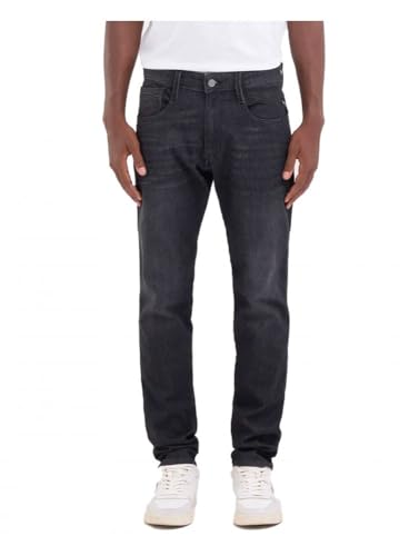 Replay Herren M914y Anbass Power Stretch Jeans Single Jeans, Black Delavè 099, 31W / 32L von Replay