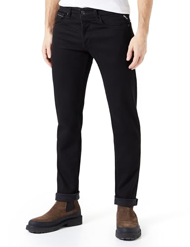 Replay Herren Jeans Grover Straight-Fit, Black 098 (Schwarz), 30W / 34L von Replay